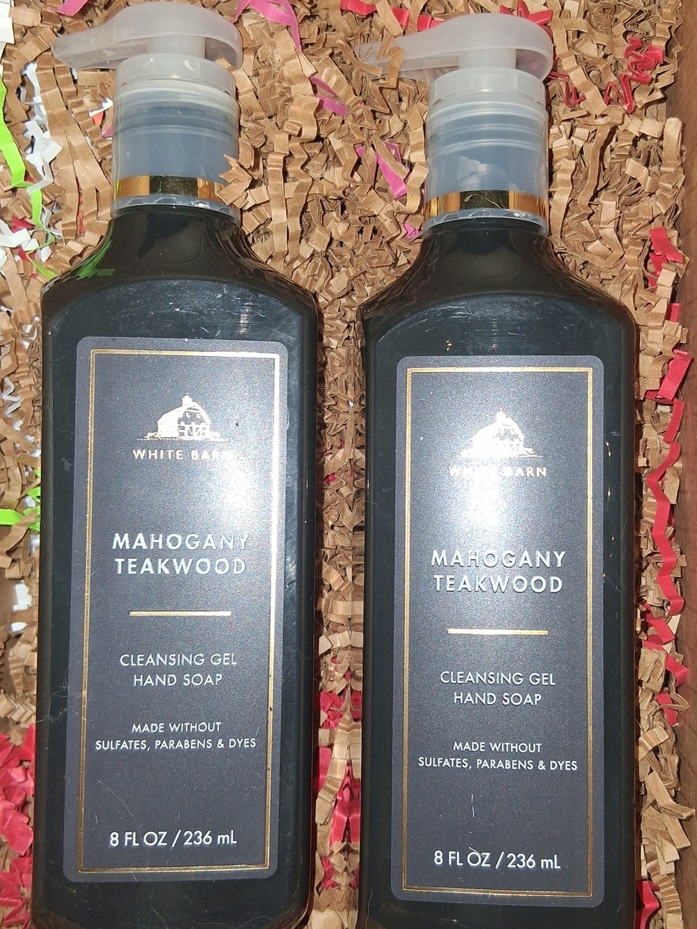 White Barn Mahogany Teakwood 8 Oz. Cleansing Gel Hand Soap SET OF 2!